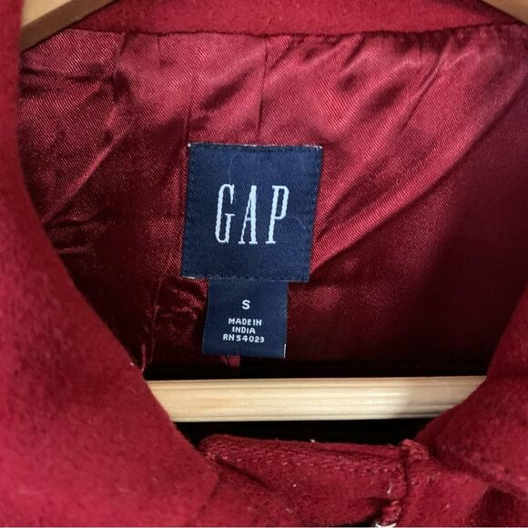 GAP Red Pea Coat Women’s Small Wool Parka Jacket Soft Preppy Classic Winter Warm - Picture 3 of 7